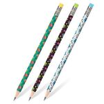 Карандаш чернографитный ЮНЛАНДИЯ "МОНСТРИКИ", 1 шт., HB, с ластиком, корпус ассорти, 181782