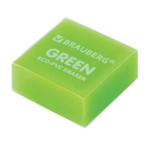 Ластик BRAUBERG "E-Color", 28х28х12 мм, цвет НЕОН ассорти, экологичный ПВХ, 228065