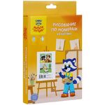 Рисование по номерам на картоне Мульти-Пульти "Пес и кот. Зебра", А5, 2шт., с акриловыми красками, картон