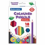 Карандаши цветные BRAUBERG PREMIUM, 18 цветов, шестигранные, грифель мягкий 3,3 мм, 181657