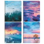 Тетрадь А5, 96 л., BRAUBERG, гребень, клетка, "Travel" (4 вида в спайке), 404426