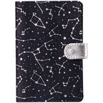 Обложка для паспорта OfficeSpace "Shine" на кнопке, кожа, темно-синий, тиснение фольгой