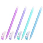 Ручки стираемые гелевые ЮНЛАНДИЯ "Лимонад", НАБОР 4 штуки, СИНИЕ, узел 0,5 мм, линия письма 0,35 мм, 143655