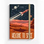 Блокнот с резинкой в клетку 96 л., А5 (145х203 мм), твердая обложка, BRAUBERG, "SpaceX", 113724