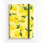 Блокнот с резинкой без линовки 96 л., А5 (145х203 мм), твердая обложка, BRAUBERG, "Lemons", 113727