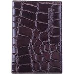 Обложка для паспорта OfficeSpace кожа тип 2, темно-коричневый, "Croc"