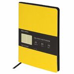 Блокнот А5 (148x218 мм), BRAUBERG "Metropolis Mix", под кожу, 80 л., клетка, желтый, 111038