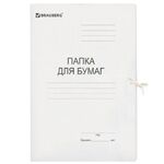 Папка для бумаг с завязками картонная мелованная BRAUBERG, 280 г/м2, до 200 листов, 110924