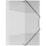 Папка на резинке OfficeSpace А4, 400мкм, пластик, серая полупрозрачная