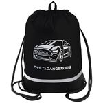 Мешок для обуви 1 отделение Berlingo "Crazy car", 510*400мм, расшир. дно, светоотражающая лента, карман на молнии