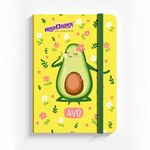 Блокнот с резинкой в клетку 96 л., МАЛЫЙ ФОРМАТ А6 (109х148 мм), твердая обложка, ЮНЛАНДИЯ, "Авокадо", 113745
