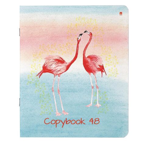 Тетрадь А5 48 л. АЛЬТ скоба, клетка, Soft Touch, фольга, "ФЛАМИНГО" (5 видов), 7-48-730