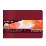 Скетчбук для акварели, 200 г/м2, 148х210 мм, среднее зерно, 40 л., КОЖЗАМ, резинка, BRAUBERG ART PREMIERE, 113265