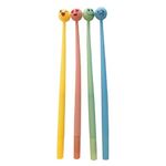 Ручка фигурная шариковая ЮНЛАНДИЯ "Смайлик", силиконовый корпус, ассорти, СИНЯЯ, пишущий узел 0,7 мм, 143793