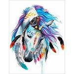 Картина стразами (алмазная мозаика) 30х40 см, ОСТРОВ СОКРОВИЩ "Индейская лошадь", без подрамника, 662403