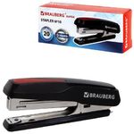 Степлер №10 BRAUBERG "Extra", до 20 листов, антистеплер, черно-красный, 229079