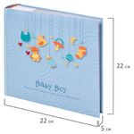 Фотоальбом BRAUBERG "Baby Boy" на 200 фото 10х15 см, твердая обложка, бумажная страница, бокс, голубой, 391144