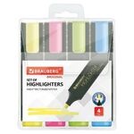 Набор текстовыделителей 4 ЦВЕТА, BRAUBERG "ORIGINAL", линия письма 1-5 мм, 151689