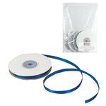 Лента обвязочная атласная для прошивки документов, СИНЯЯ, ширина 6 мм, КОМПЛЕКТ 4х25 м (100 м), +/- 5%, 602334