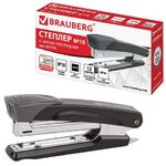 Степлер №10 металлический BRAUBERG "Universal+", до 12 листов, с антистеплером, черный, 227776