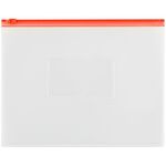 Папка-конверт на zip-молнии OfficeSpace А5, полипропилен, 150мкм, прозрачная, карман, молния красная