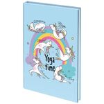 Блокнот А5 (134х206 мм), 80 л., твёрдый, клетка, выборочный лак, BRAUBERG KIDS, "Единорожки", 114426