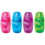 Точилка пластиковая Berlingo "Triangle" 1 отверстие, контейнер, ассорти, дисплей