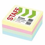 Блок самоклеящийся (стикеры) STAFF PROFIT ПАСТЕЛЬНЫЙ, 76х76 мм, 400 листов, 4 цвета, 129352