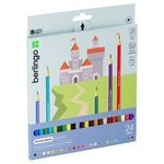 Карандаши цветные Berlingo "SuperSoft. Замки", 24цв., заточен., картон, европодвес