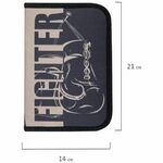 Пенал BRAUBERG, 1 отделение, 1 откидная планка, полиэстер, 21х14 см, "Fighter", 270715