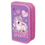 Пенал ПИФАГОР, 2 отделения, ламинированный картон, 19х11 см, "Happy Unicorn", 271533