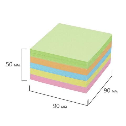 Блок для записей BRAUBERG в подставке прозрачной, куб 9х9х5 см, цветной, 122226