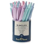 Ручка шариковая автоматическая BRUNO VISCONTI "SlimClick", "Zefir", СИНЯЯ, ассорти, узел 0,5 мм, линия письма 0,3 мм, 20-0229