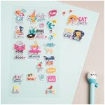 Наклейки объемные MESHU "Cat lover", 10*24см, 24 наклейки, инд. уп., европодвес
