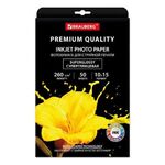 Фотобумага PREMIUM суперглянцевая, 10х15 см, 260 г/м2, односторонняя, 50 листов, BRAUBERG, 363999