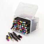 Маркеры для скетчинга двусторонние BRAUBERG ART DEBUT "BLACK", НАБОР 60 шт., пластиковый кейс, 152131