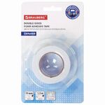 Клейкая двухсторонняя лента 19 мм х 1,5 м, НА ВСПЕНЕННОЙ ОСНОВЕ 1 мм, прочная, BRAUBERG, блистер, 606419