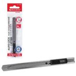 Нож канцелярский 9 мм BRAUBERG "Extra 30", металлический, лезвие 30°, автофиксатор, подвес, 237084