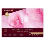 Планшет для акварели ХЛОПОК 100%, 300 г, 270х390 мм, склейка, 4 стороны, среднее зерно, 20 л., BRAUBERG ART, 113242