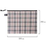 Папка-конверт на молнии А4 (335х243 мм), ткань в клетку, BRAUBERG "Checked", 223892