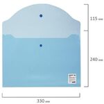 Папка-конверт с кнопкой STAFF, А4, до 100 листов, прозрачная, синяя, 0,12 мм, 224623