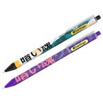 Ручка шариковая автоматическая Berlingo "Glyph" синяя, 0,7мм, грип, рисунок на корпусе,soft touch, ассорти