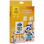 Рисование по номерам на картоне Мульти-Пульти "Бегемотик. Слоник", А5, 2шт., с акриловыми красками, картон