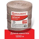 Шпагат джутовый банковский полированный, длина 1200 м, диаметр 1,8 мм, линейная плотность 1200 текс, BRAUBERG, 600396