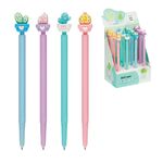 Ручка шариковая автоматическая MESHU "Lovely Cactus" синяя, 0,7мм, корпус ассорти, с топпером