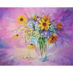 Картина стразами (алмазная мозаика) 30х40 см, ОСТРОВ СОКРОВИЩ "Букет в вазе", без подрамника, 662562