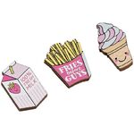 Набор деревянных значков MESHU "Cute sweets", прямая УФ-печать, 3шт.