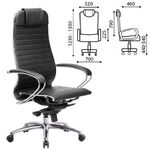 Кресло офисное МЕТТА "SAMURAI" K-1.04, рецик. кожа, черное