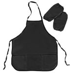 Фартук с нарукавниками для уроков труда ПИФАГОР, 3 кармана, увеличенный размер, 45х60 см, черный, 271092