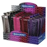Пенал-косметичка BRAUBERG, "крокодиловая кожа", "Ultra", дисплей, 20x6x4 см, ассорти 5 цветов, 270852